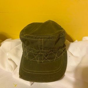 Levi Strauss Khaki Green Distressed Newsboy Style Hat